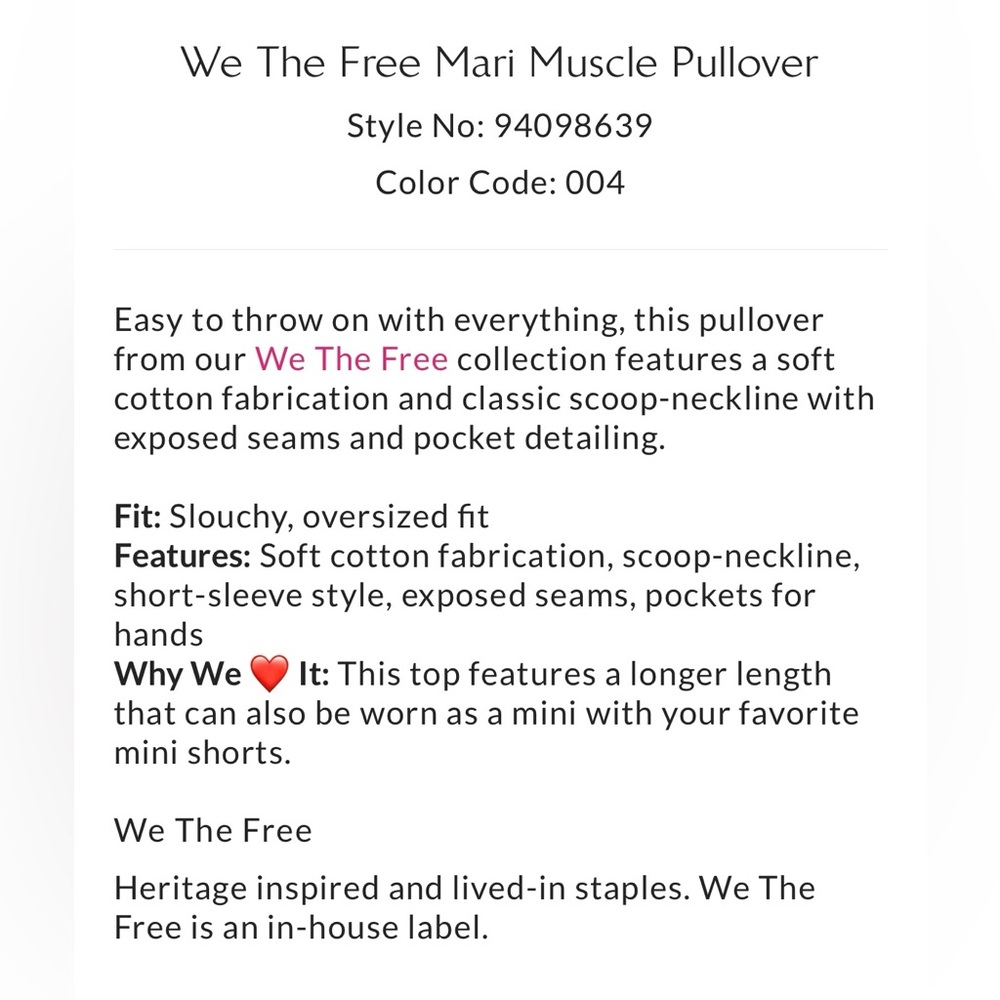 NWOT Free People We the Free Mari Muscle pullover - Picture 4 of 9
